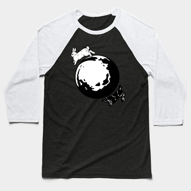 Moon bunnies Baseball T-Shirt by Firlefanzzz